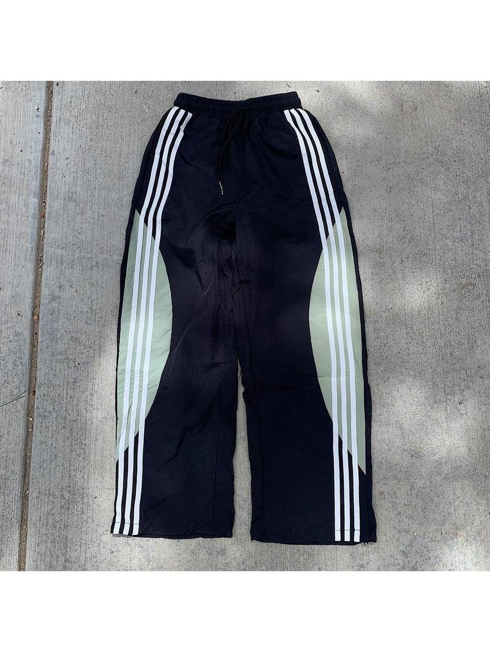 Cyber Y2k 2000s style loose lightweight striped white and black womens - Picture 5 of 8